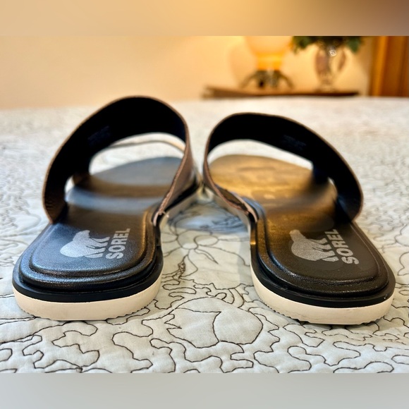 SOREL Ella Il Slide Sandals for Women in Mauve Vapor Snake Print Leather Sz 11 - Picture 9 of 13